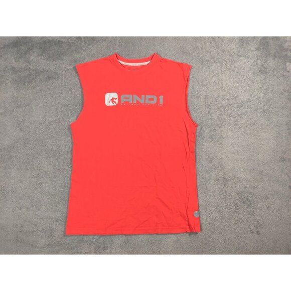 AND1 Shirt Adult Mens Small Red Ballers for Life Spell Out Logo Tank Top - Picture 1 of 8
